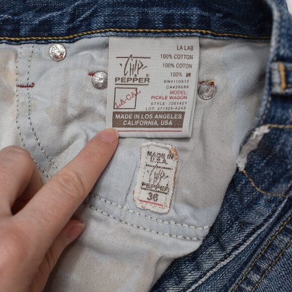 Chip & Pepper Mens Jeans Sz 36 Pickle Wagon 5 Pocket Distressed Western Cowboy - Picture 11 of 16